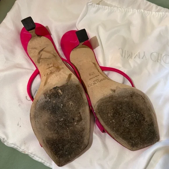 Jimmy Choo Maelie pink suede Barbie kitten heel - Picture 5 of 5